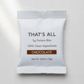 Chocolate Protein bite package labeled 'THAT'S ALL' on a white background